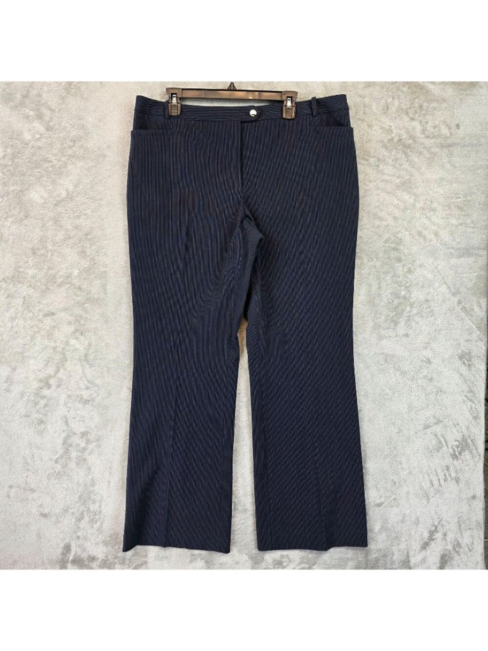 Calvin Klein Dress Pants Womens 16 Blue Pinstripe Modern Fit Stretch Work Office